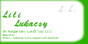 lili lukacsy business card